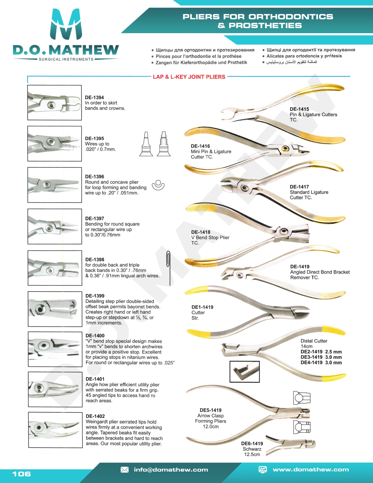 Orthodontic Instruments & Pliers